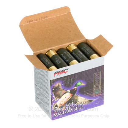 Large image of Cheap 12 Gauge Ammo For Sale - 3” 1-1/4oz. BB Steel Shot Ammunition in Stock by PMC One-Shot High Velocity - 25 Rounds