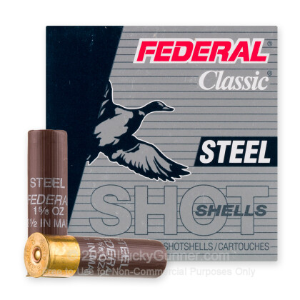 Large image of Bulk 10 Gauge Ammo For Sale - 3-1/2” 1-5/8oz. #1 Steel Shot Ammunition in Stock by Federal Classic Steel - 250 Rounds