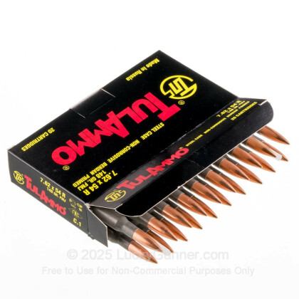 Large image of 7.62x54r Ammo For Sale | 148 gr FMJ Ammunition In Stock by Tula - 20 Rounds
