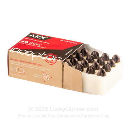 Large image of Premium 40 S&W Ammo For Sale - 88 Grain ARX Ammunition in Stock by Inceptor - 20 Rounds