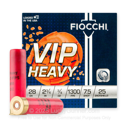 Large image of Bulk 28 Gauge Ammo For Sale - 2-3/4” 3/4oz. #7.5 Shot Ammunition in Stock by Fiocchi - 250 Rounds