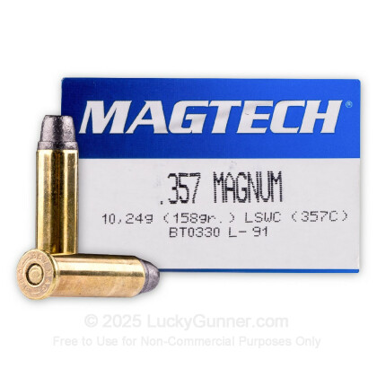 Large image of 357 Mag Ammo - 158 gr LSWC - Magtech - 50 Rounds