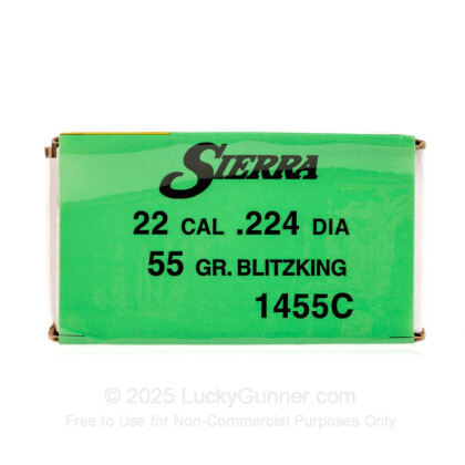 Large image of Premium 223 Rem(.224") Bullets For Sale - 55 Grain Polymer Tip BlitzKing Bullets in Stock by Sierra - 500 Bullets
