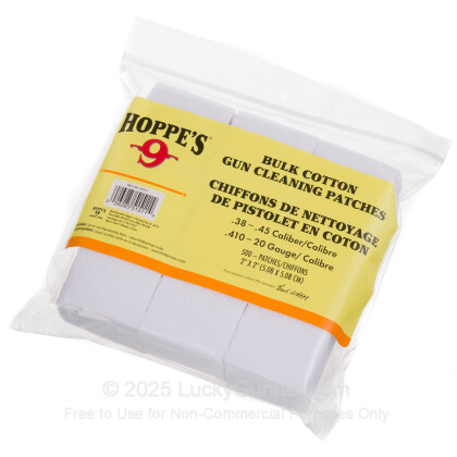 Large image of Bulk Hoppe's Cotton Patches for Sale - .38-.45 - Hoppe’s Cleaning Patches For Sale - 500 Patches