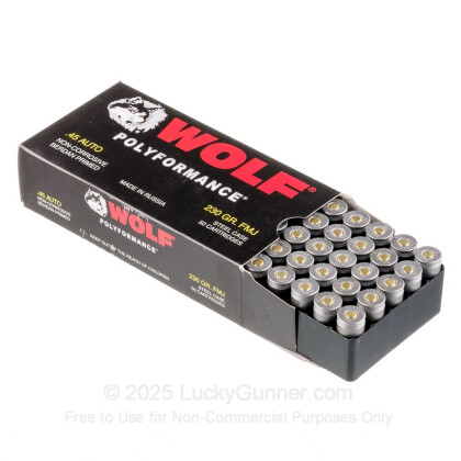 Large image of Bulk 45 ACP Ammo - 230 grain FMJ - Wolf WPA - In Stock TODAY - 500 Rounds