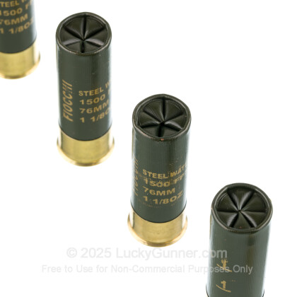 Large image of Premium 12 Gauge Ammo For Sale - 3” 1-1/8oz. #1 Steel Shot Ammunition in Stock by Fiocchi Flyway - 25 Rounds
