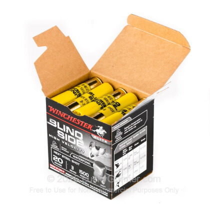 Large image of Premium 20 Gauge Waterfowl Ammo - Winchester Blindside 3"  7/8 oz #6 Hex Steel Shot - 25 Rounds