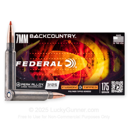 Large image of Federal Fusion Tipped 7mm Backcountry Ammo For Sale - 175 Grain Bonded Polymer Tip - 20 Rounds