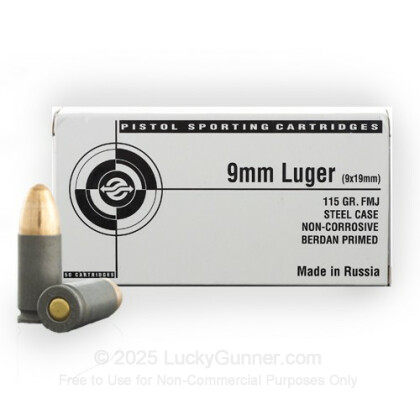 Image 1 of Tula Cartridge Works 9mm Luger (9x19) Ammo