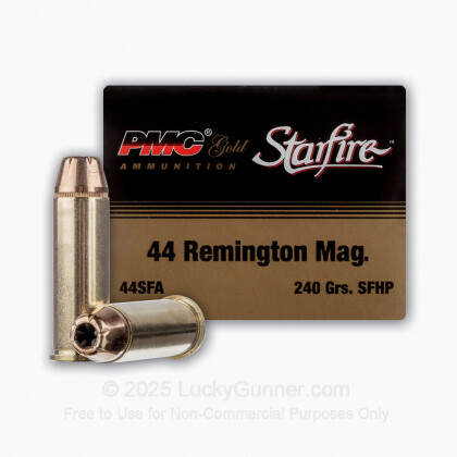 Large image of Cheap 44 Magnum Defense Ammo For Sale - 240 gr JHP Ammunition by PMC Starfire In Stock - 20 Rounds