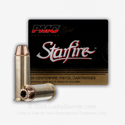 Large image of Cheap 44 Magnum Defense Ammo For Sale - 240 gr JHP Ammunition by PMC Starfire In Stock - 20 Rounds