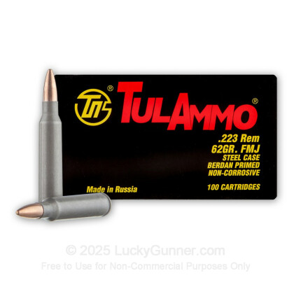 Large image of Bulk 223 Rem Ammo For Sale - 62 Grain FMJ Ammunition in Stock by Tula - 100 Rounds