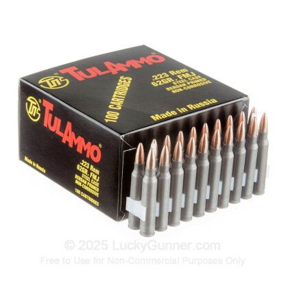 Large image of Bulk 223 Rem Ammo For Sale - 62 Grain FMJ Ammunition in Stock by Tula - 100 Rounds