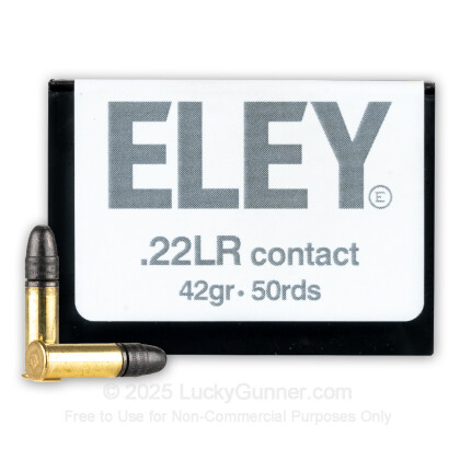 Large image of Premium 22 LR Ammo For Sale - 42 Grain LRN Ammunition in Stock by Eley Contact - 50 Rounds