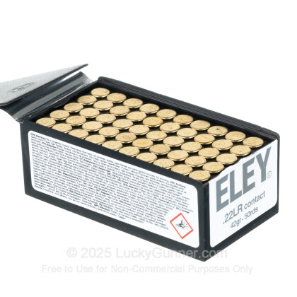 Large image of Premium 22 LR Ammo For Sale - 42 Grain LRN Ammunition in Stock by Eley Contact - 50 Rounds