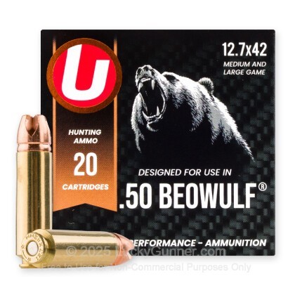 Large image of Underwood 50 Beowulf Ammo For Sale - 350 Grain Xtreme Penetrator - 20 Rounds