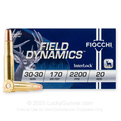 Large image of 30-30 Ammo For Sale - 170 gr FSP - Fiocchi - 20 Rounds