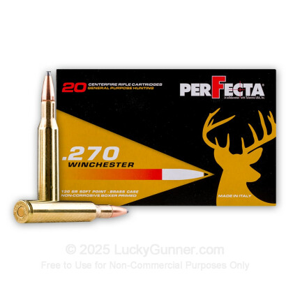 Large image of Cheap 270 Ammo For Sale - 130 Grain SP Ammunition in Stock by Fiocchi Perfecta - 20 Rounds