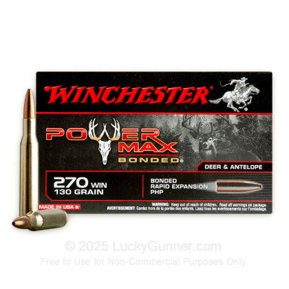 Large image of Premium 270 Ammo For Sale - 130 Grain HP Ammunition in Stock by Winchester Power Max - 20 Rounds