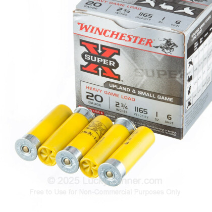 Large image of 20 Gauge Ammo - Winchester Super-X Heavy Game Load 2-3/4" #6 Shot - 250 Rounds