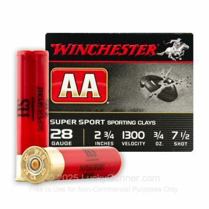 Large image of 28 Ga - 2-3/4" AA Sporting Clays #7-1/2 Shot - Winchester - 25 Rounds