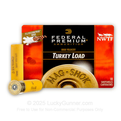 Large image of Premium 20 Gauge Ammo For Sale - 3" 1-5/16 oz. #4 Shot Ammunition in Stock by Federal Mag-Shok Turkey Load - 10 Rounds