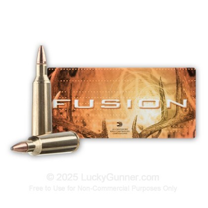Large image of Premium 22-250 Rem Ammo For Sale - 55 Grain Soft Point Ammunition in Stock by Federal Fusion - 20 Rounds