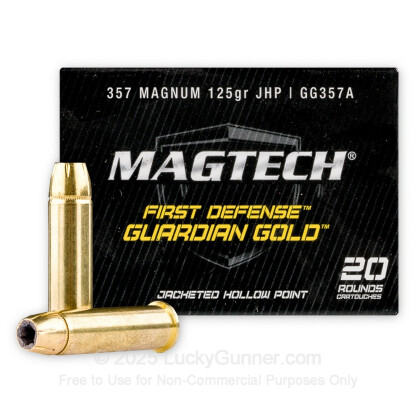 Large image of 357 Magnum Defense Ammo For Sale - 125 gr Magtech Guardian Gold Ammo Online