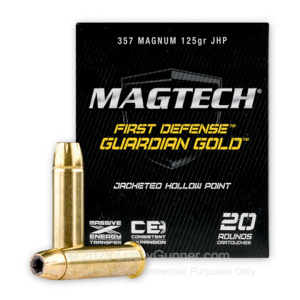 Large image of 357 Magnum Defense Ammo For Sale - 125 gr Magtech Guardian Gold Ammo Online