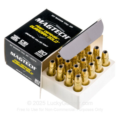 Large image of 357 Magnum Defense Ammo For Sale - 125 gr Magtech Guardian Gold Ammo Online