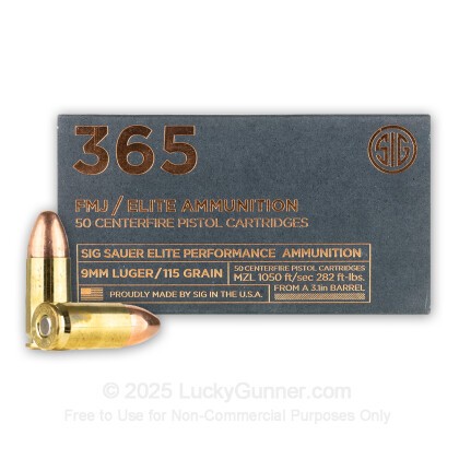 Image 1 of 9mm Ammo from SIG SAUER Image 1 of SIG SAUER 9mm Luger (9x19) Ammo
