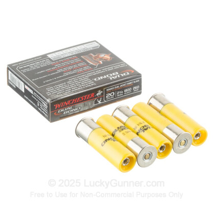Large image of 20 Gauge Ammo - Winchester Dual Bond 2-3/4" 260gr Sabot Slug - 5 Rounds