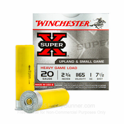 Large image of 20 Gauge Ammo - Winchester Super-X Heavy Game Load 2-3/4" #7.5 Shot - 25 Rounds