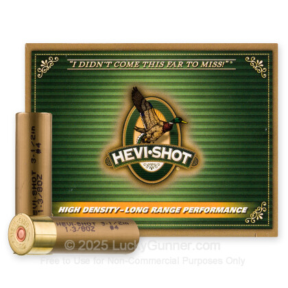 Large image of Premium 12 Gauge Ammo For Sale - 3-1/2” 1-3/8oz. #4 Shot Ammunition in Stock by Hevi-Shot Duck - 10 Rounds