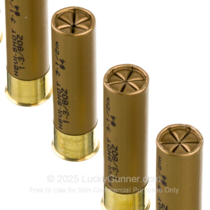 Large image of Premium 12 Gauge Ammo For Sale - 3-1/2” 1-3/8oz. #4 Shot Ammunition in Stock by Hevi-Shot Duck - 10 Rounds