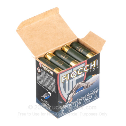 Large image of Bulk 12 Gauge Ammo For Sale - 3” 1-1/8oz. #2 Steel Shot Ammunition in Stock by Fiocchi - 250 Rounds