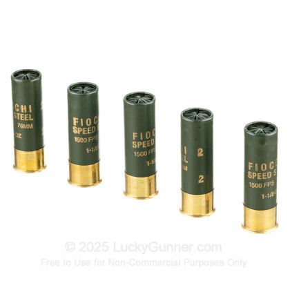 Large image of Bulk 12 Gauge Ammo For Sale - 3” 1-1/8oz. #2 Steel Shot Ammunition in Stock by Fiocchi - 250 Rounds