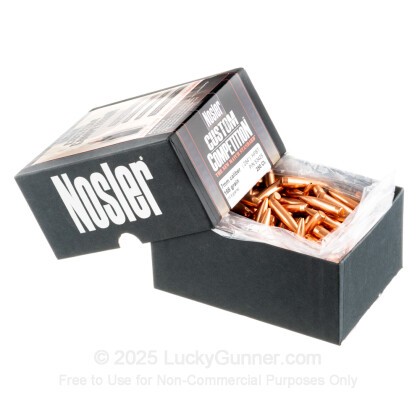 Large image of Premium 7mm (.284") Bullets For Sale - 168 Grain HPBT Bullets in Stock by Nosler Custom Competition - 250 Projectiles