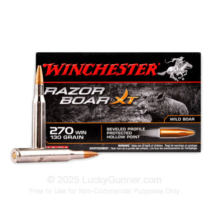 Large image of Premium 270 Ammo For Sale - 130 gr HP - Winchester Razorback XT Ammo Online - 20 Rounds
