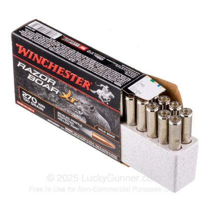 Large image of Premium 270 Ammo For Sale - 130 gr HP - Winchester Razorback XT Ammo Online - 20 Rounds