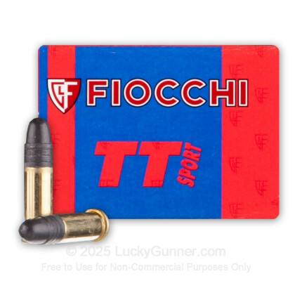Large image of Cheap 22LR Ammo For Sale - 40 Grain LRN Ammunition in Stock by Fiocchi Shooting Dynamics - 50 Rounds