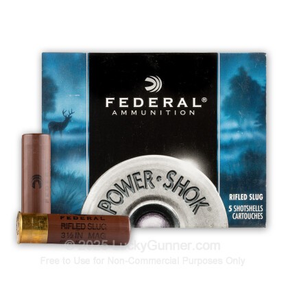 Large image of Cheap 10 Gauge Ammo For Sale - 3-1/2” 1-3/4oz. Rifled Hollow Point Slug Ammunition in Stock by Federal Power-Shok - 5 Rounds