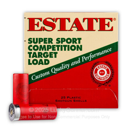 Large image of Bulk 12 Gauge Ammo For Sale - 2-3/4” 1-1/8oz. #7.5 Shot Ammunition in Stock by Estate Super Sport Competition Target - 250 Rounds