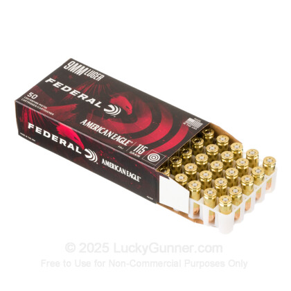 Large image of Bulk 9mm Ammo For Sale - 115 gr FMJ - Federal American Eagle 1000 Round Cases