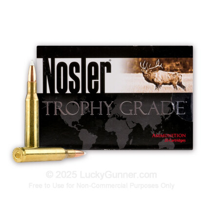 Large image of Premium 270 Ammo For Sale - 130 Grain Accubond Polymer Tip Ammunition in Stock by Nosler Trophy Grade - 20 Rounds