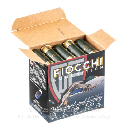 Large image of Bulk 12 Gauge Ammo For Sale - 3" 1-1/8 oz. #3 Steel Shot Shot Ammunition in Stock by Fiocchi - 250 Rounds
