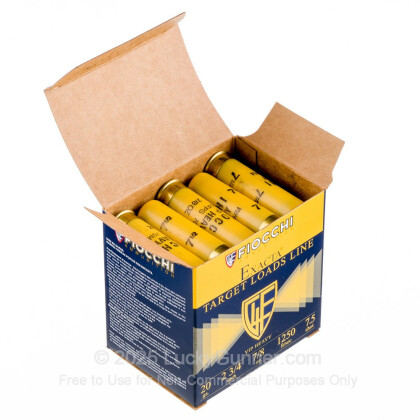 Large image of Cheap 20 ga Shot Shells For Sale - 2-3/4" 7/8 oz  #7-1/2 Shot by by Fiocchi - 250 Rounds
