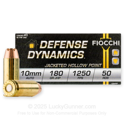 Large image of Bulk 10mm Auto Ammo For Sale - 180 Grain JHP Ammunition in Stock by Fiocchi - 500 Rounds