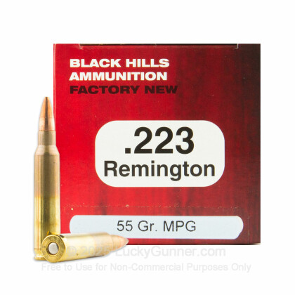 Large image of Premium 223 Rem Ammo For Sale - 55 Grain Multi-Purpose Green HP Ammunition in Stock by Black Hills - 50 Rounds
