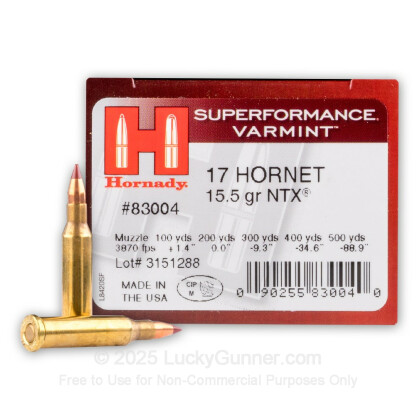 Image 1 of Hornady .17 Hornet Ammo